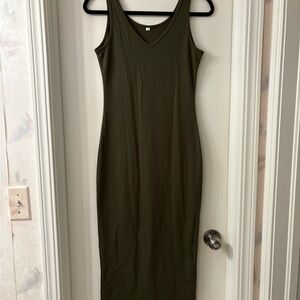 Olive Green Sleeveless Dress